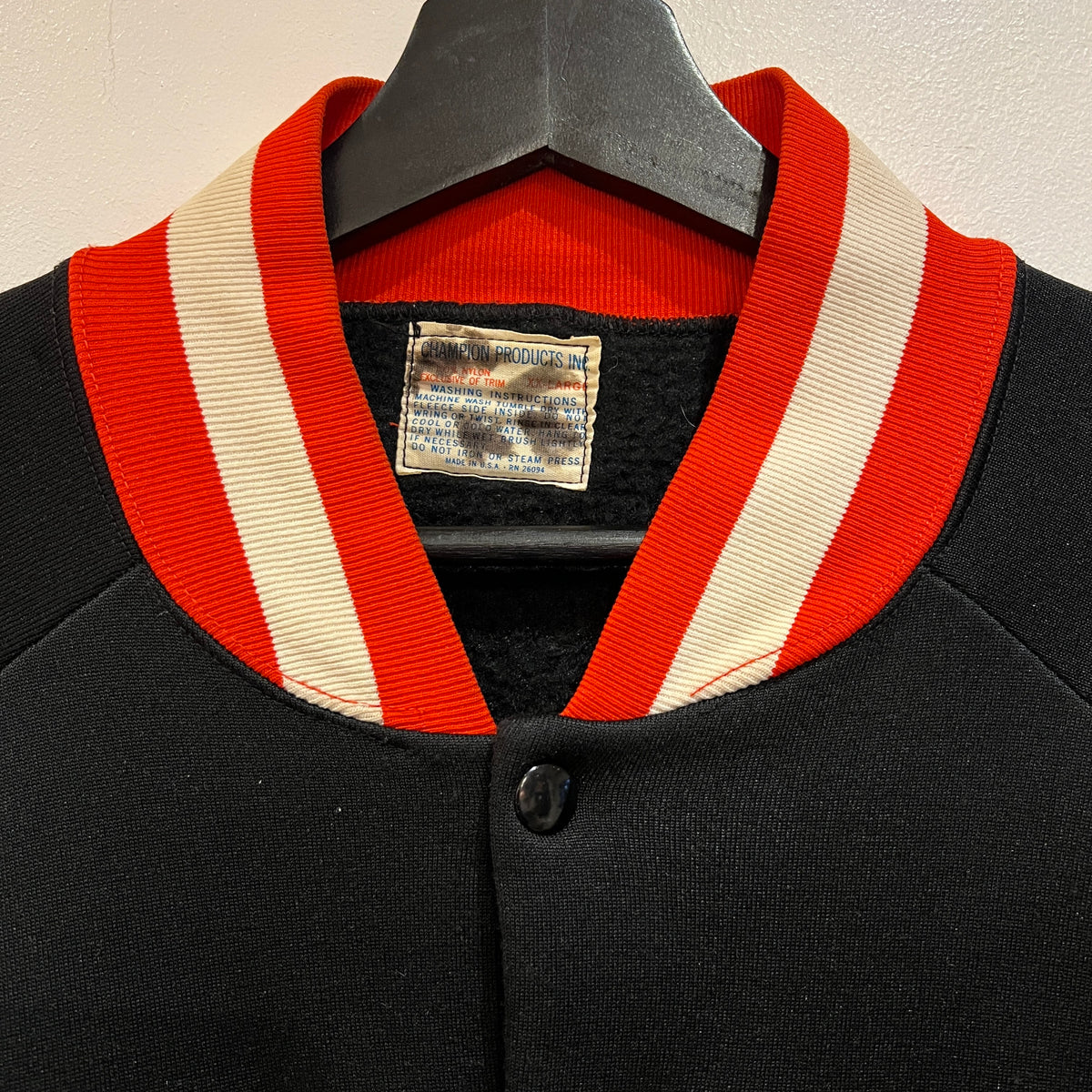 1960s Champion Varsity Black Jacket with Princeton Letter Patch