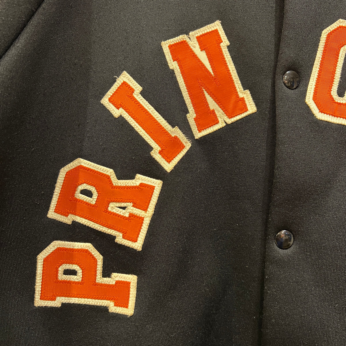 1960s Champion Varsity Black Jacket with Princeton Letter Patch