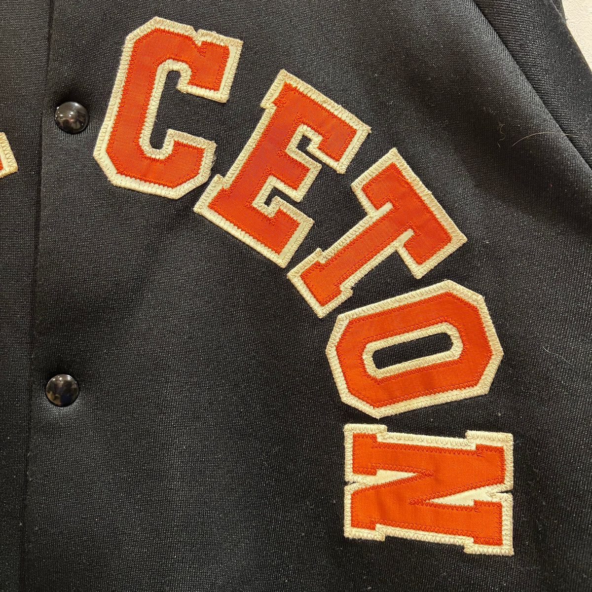 1960s Champion Varsity Black Jacket with Princeton Letter Patch