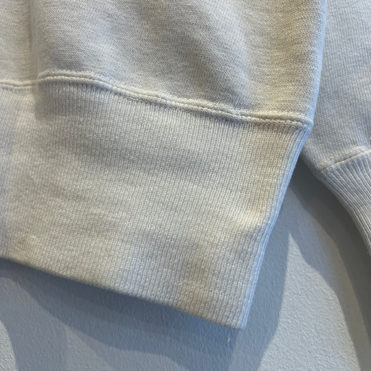 1951s ~ 1961s Champion Half Zip White Sweatshirt with Lawrance Jr. High Print