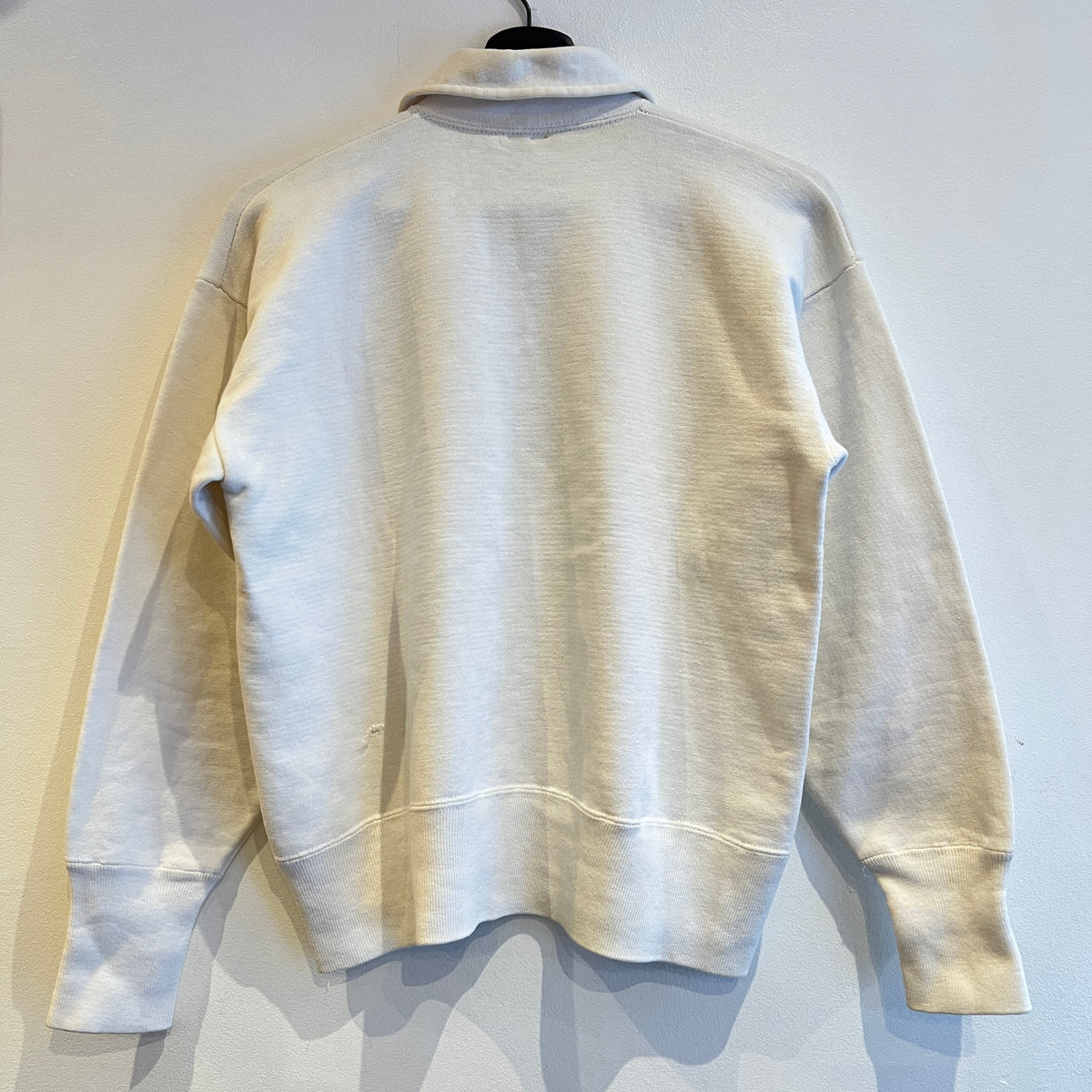1951s ~ 1961s Champion Half Zip White Sweatshirt with Lawrance Jr. High Print