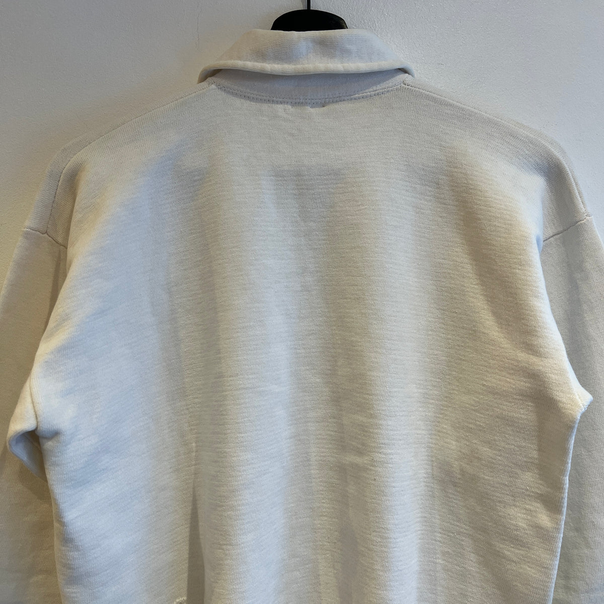 1951s ~ 1961s Champion Half Zip White Sweatshirt with Lawrance Jr. High Print