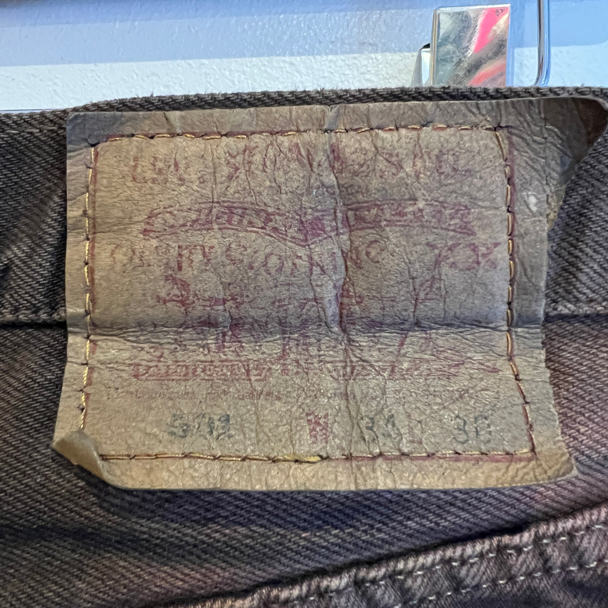 1995s Levi's 501 Faded Brown Denim Pant W33", L25"