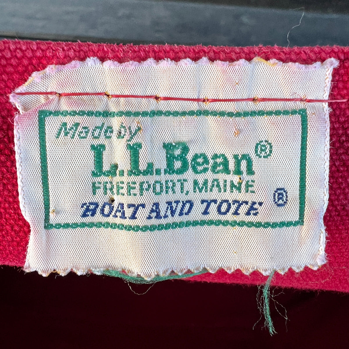 1980s L.L.Bean Two Tone Red and Blue Large Boat and Tote Bag