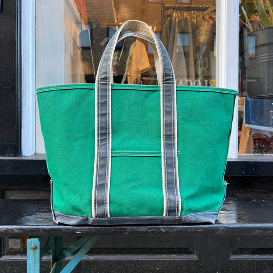 1980s L.L.Bean Two Tone Green and Blue Large Boat and Tote Bag