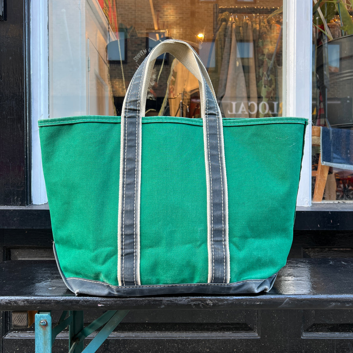 1980s L.L.Bean Two Tone Green and Blue Large Boat and Tote Bag