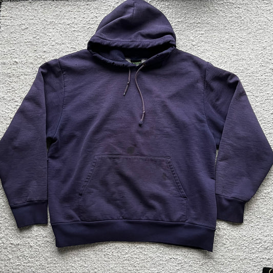 1990s Camber Faded Purple Waffle Thermal Lined Hoodie Super Boxy Sweatshirt