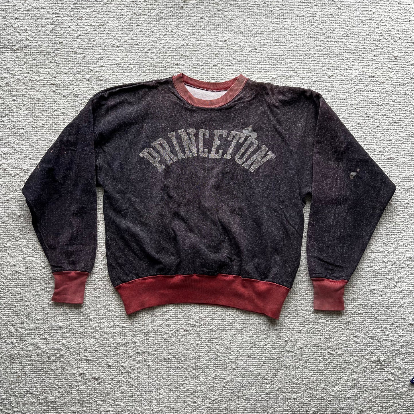 1950s Champion Faded Black and Red Sweatshirt with Princeton Print