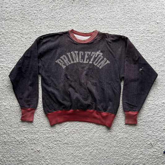 1950s Champion Faded Black and Red Sweatshirt with Princeton Print