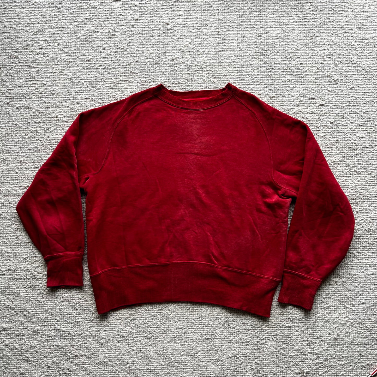 1940s Wind Shield Hanes Swing-sleeve Red Sweatshirt
