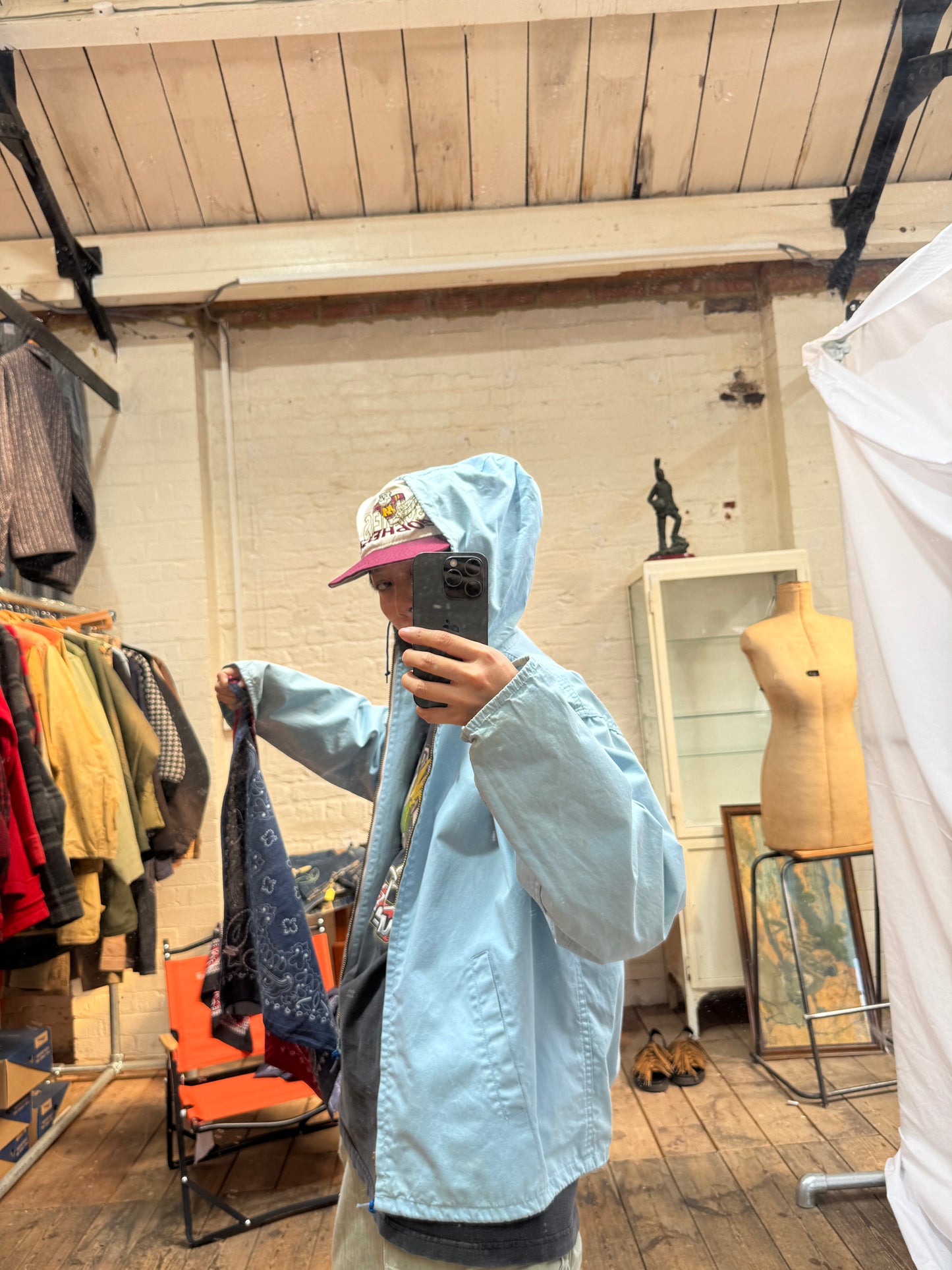 1962s ~ 1965s Champion Zip-up Sky Blue Color Jacket with Northern Arizona University (NAU) Flagstaff Logo Print