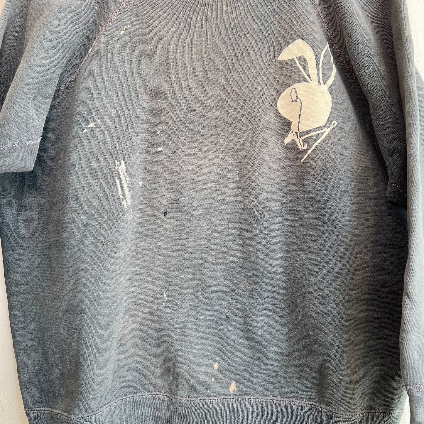 1960s Faded Color Sweatshirts with Playboy Logo Print