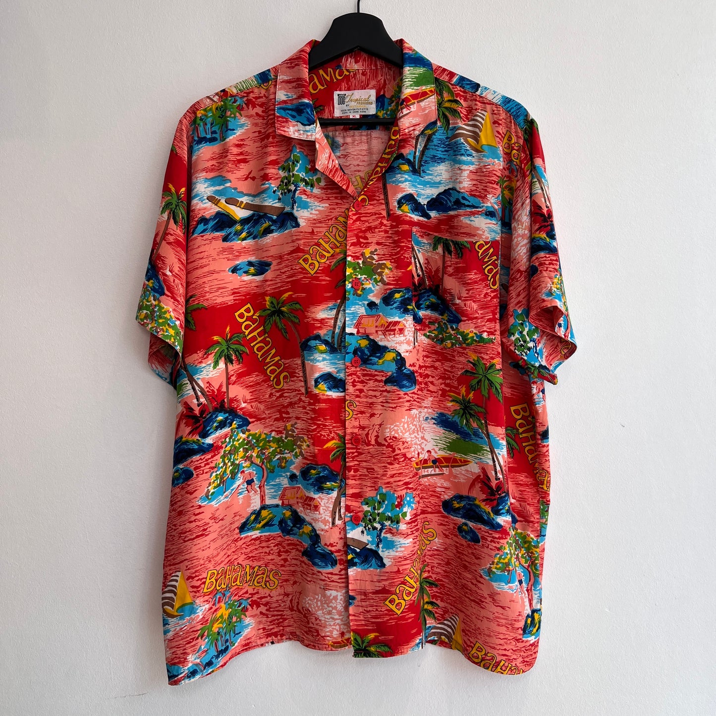 1960s Tropical Fashions by Watanmal Hawaiian Shirts with Bahamas Tropical Print