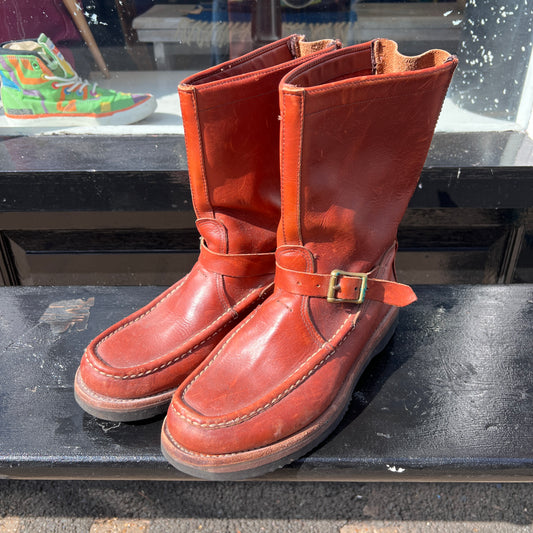 1960s Russell Moccasin Zephyr Brown Leather Engineer Boots