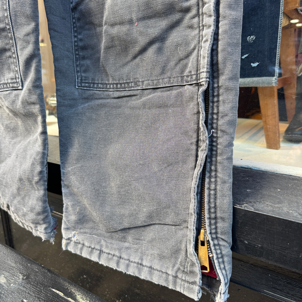 1980s Carhartt Workwear Denim Faded Black Overall W38", L29"