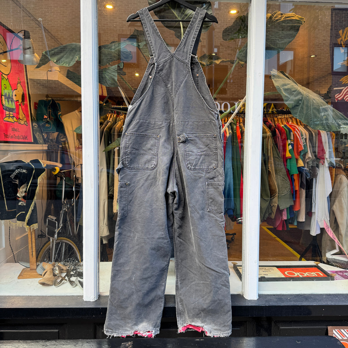 1980s Carhartt Workwear Denim Faded Black Overall W38", L29"