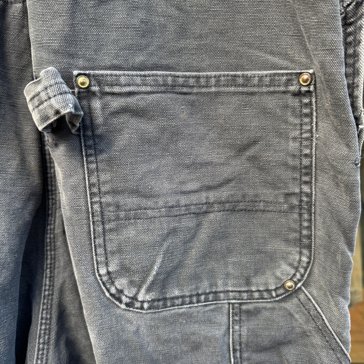 1980s Carhartt Workwear Denim Faded Black Overall W38", L29"