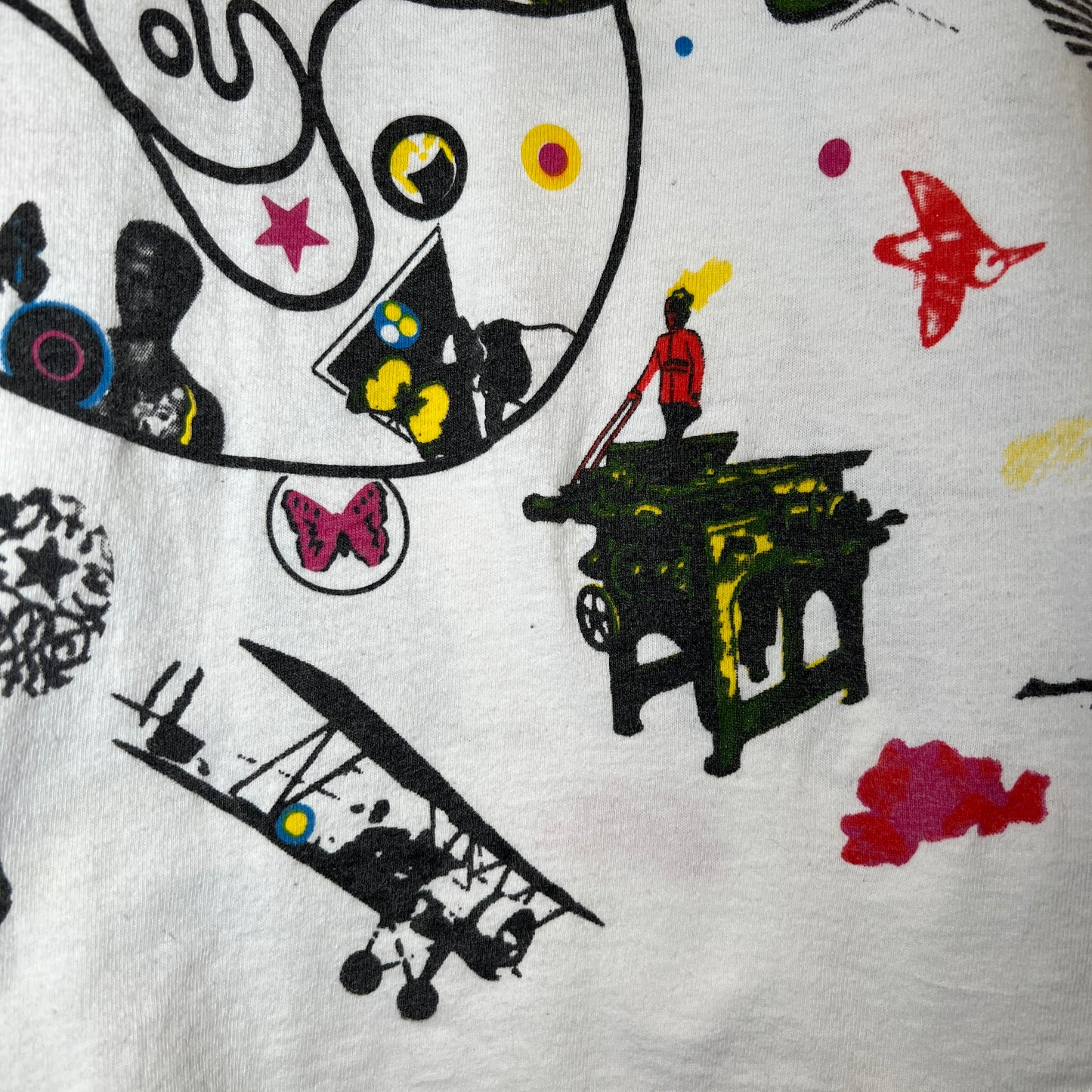 1993s Led Zeppelin White T-Shirt with Led Zeppelin III Album Cover All Over Print