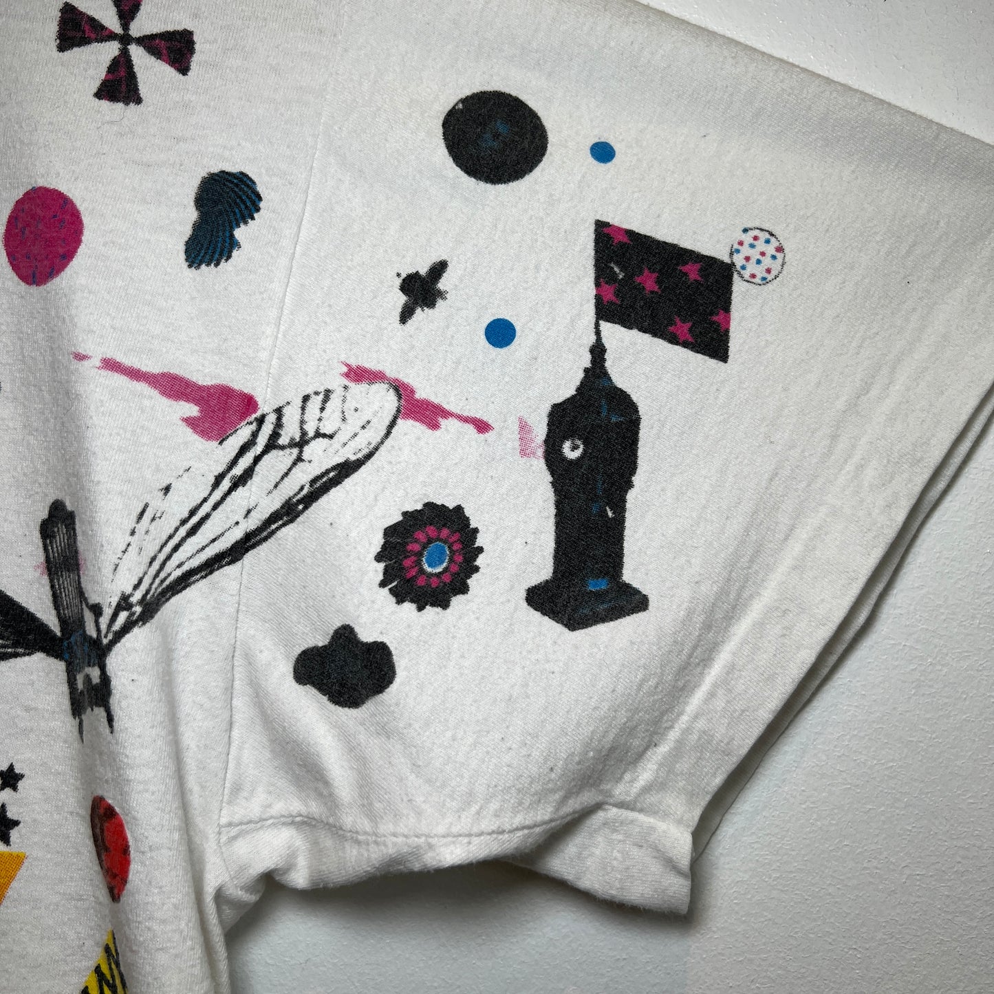 1993s Led Zeppelin White T-Shirt with Led Zeppelin III Album Cover All Over Print