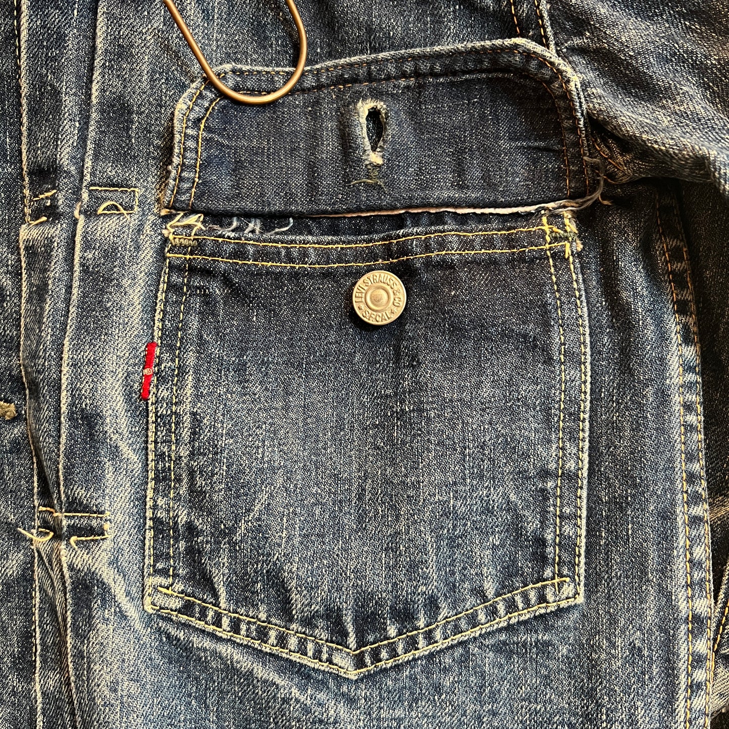 1950s Levi's 507XX (Early Version) Denim Jacket with Pioneer Bar Red Patch