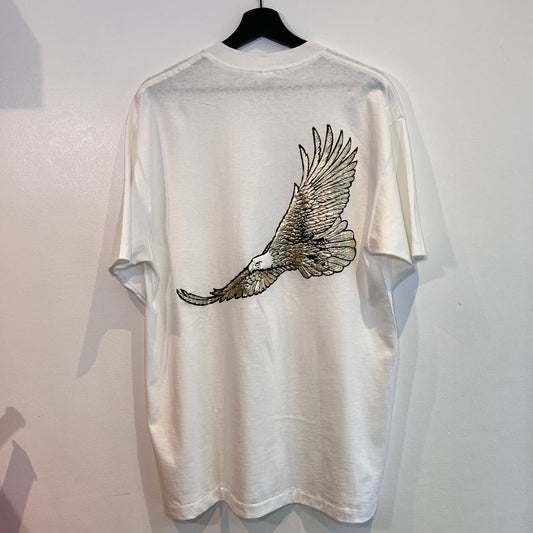 1990s Winston White Pocket T-Shirts with Eagle Flock Print