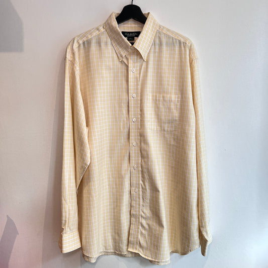 1980s Brooks Brothers Yellow Checkered Oxford Shirt