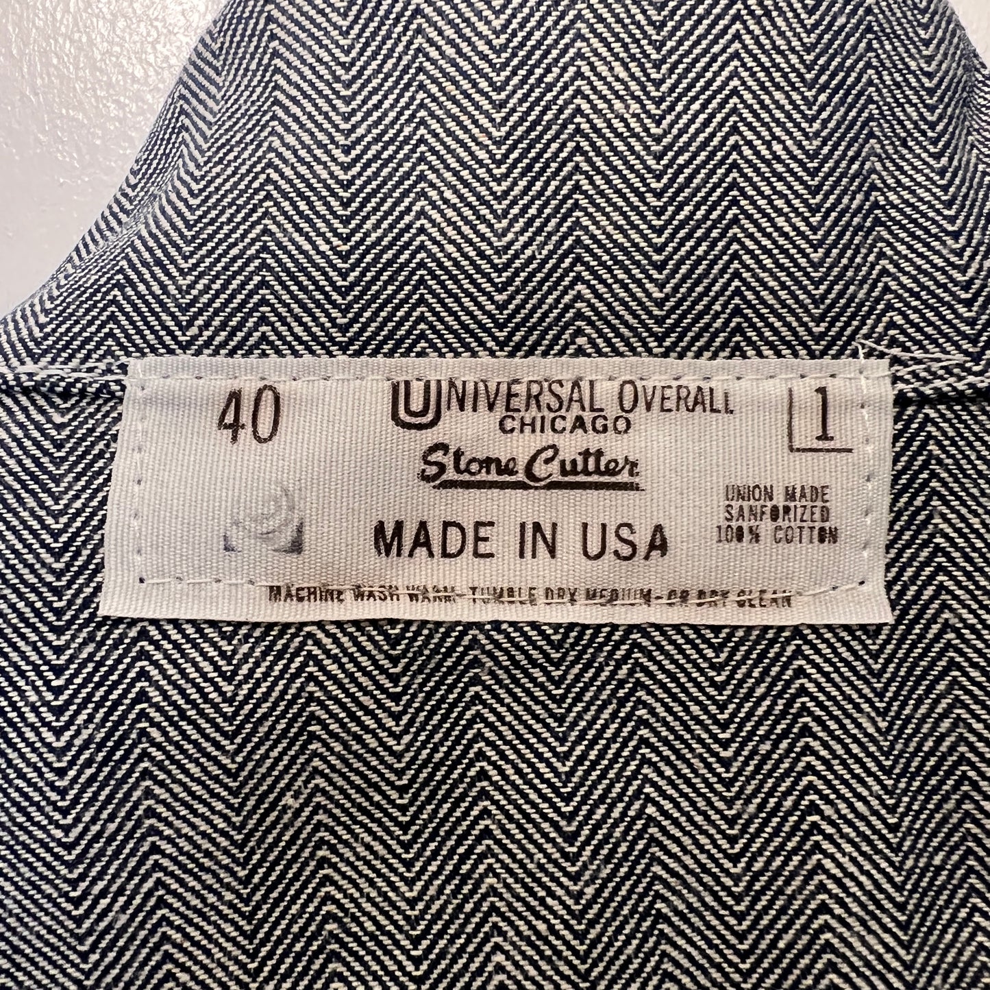 1970s Universal Overall Chicago Navy Blue HBT Chore Jacket