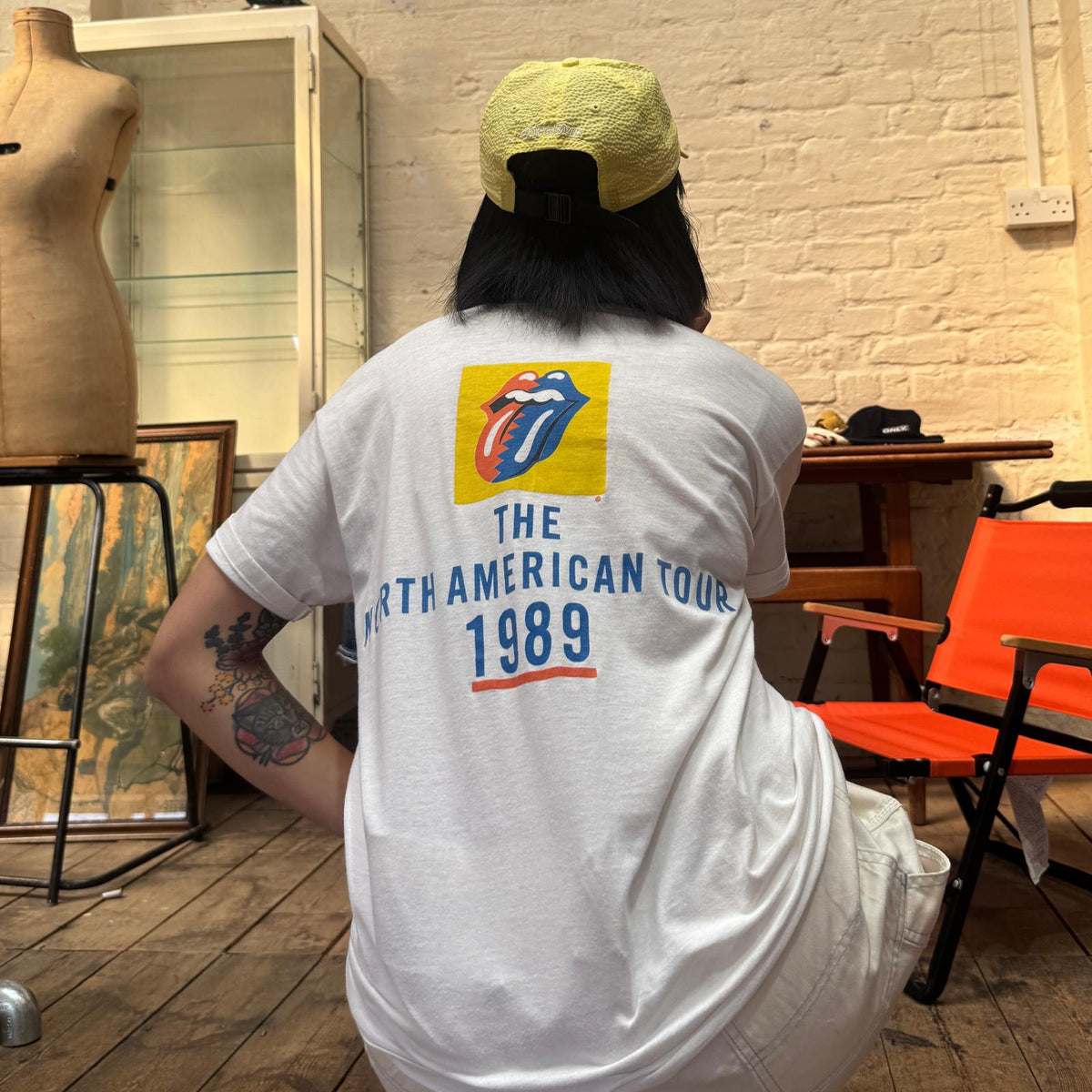 1989s Rolling Stones Pop Art Logo T-Shirt with The North American Tour 1989 Print
