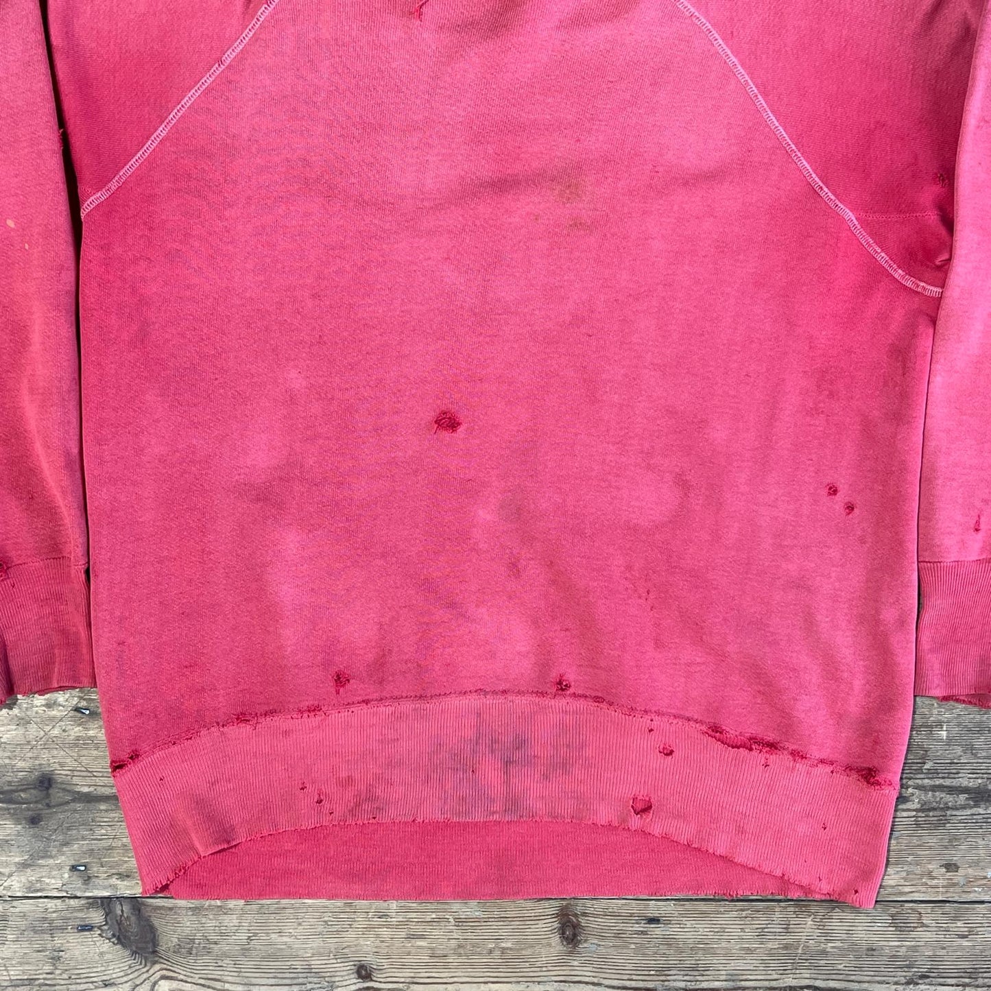 1960s Faded & Distressed Red Sweatshirt