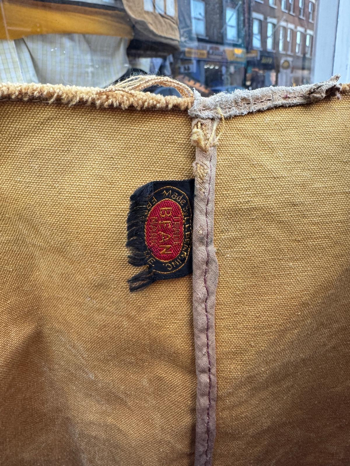 1940s L.L.Bean Small Canvas Tote Bag with Brown Leather Handle