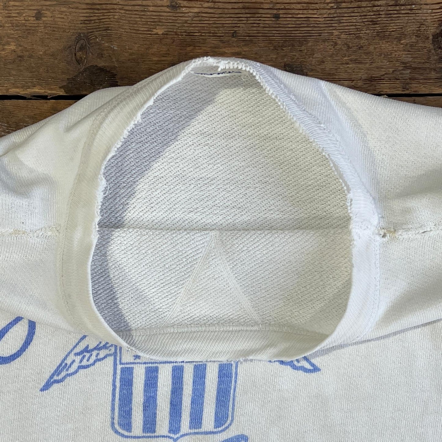 1950s Single V White Sweatshirt with American Field Service Print