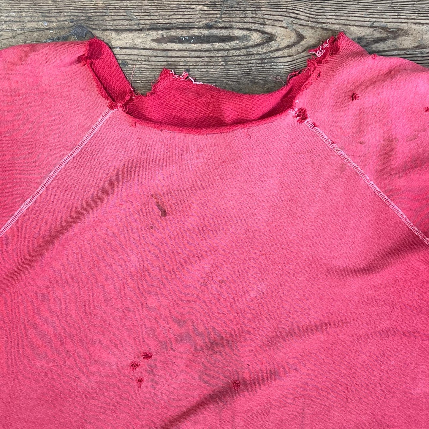 1960s Faded & Distressed Red Sweatshirt